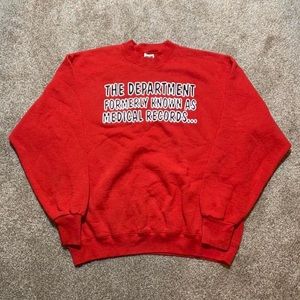 Vintage 1990s Health Care Department Nurse Doctor Medical Crewneck Sweatshirt